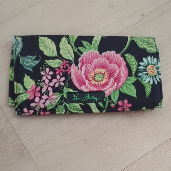 Vera Bradley Handbags - Vera Bradley Black and Pink Floral Wallet